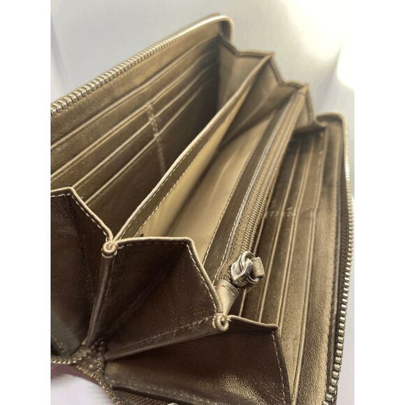 Coach Brown Canvas & Leather Long Zip Around Wallet **WORN** - Picture 8 of 10